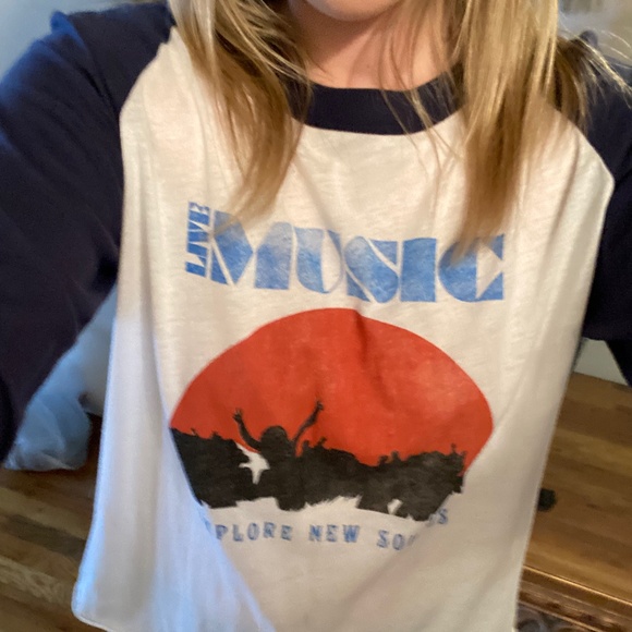 PST by Project Social T “Live Music” graphic print 3/4 sleeve baseball t-shirt S - Picture 3 of 6